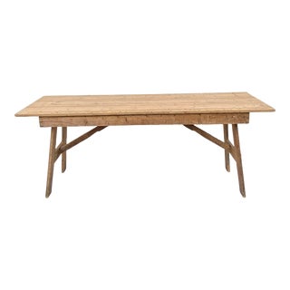 Rustic French Harvest Table Folding For Sale