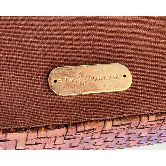 Metal Vintage Ralph Lauren Woven Leather Loft Lounge Chair For Sale - Image 7 of 12