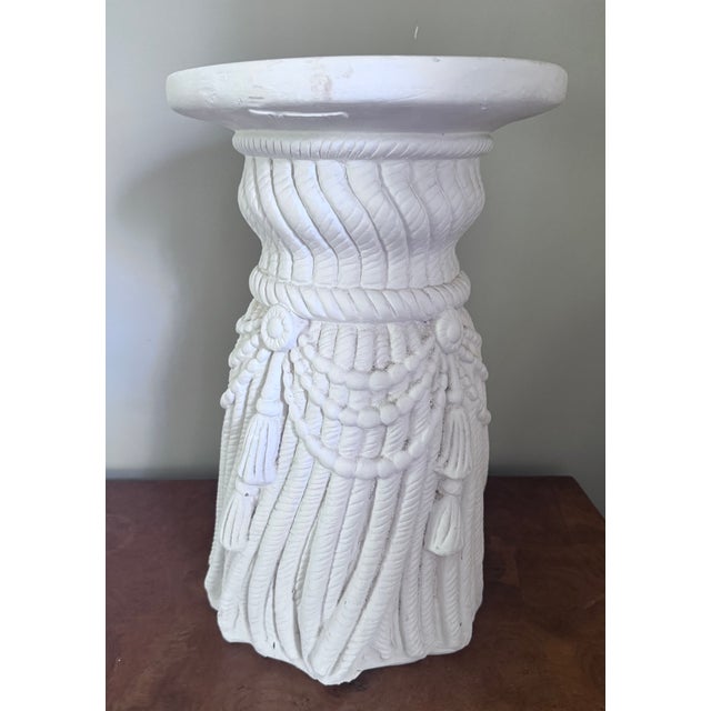 Mid 20th Century Mid 20th Century Plaster Tassel Side Table in the Style of Dorothy Draper For Sale - Image 5 of 13
