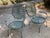 recently sandblasted, primed and painted…. circa 1940. spring steel seats with iron frame. can work indoors or outside. no...