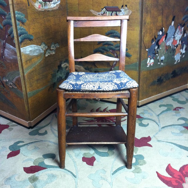 Mid 19th Century Set of 6 Italian Rush Seat Ladderback Church Chairs For Sale - Image 13 of 18