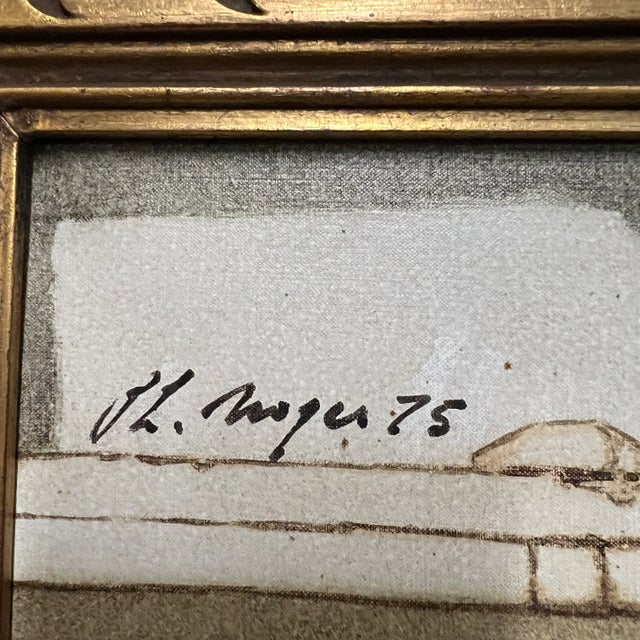 1970s Large Framed Original Oil Painting of a Family Picnic by Philip Henri Noyer For Sale - Image 4 of 9