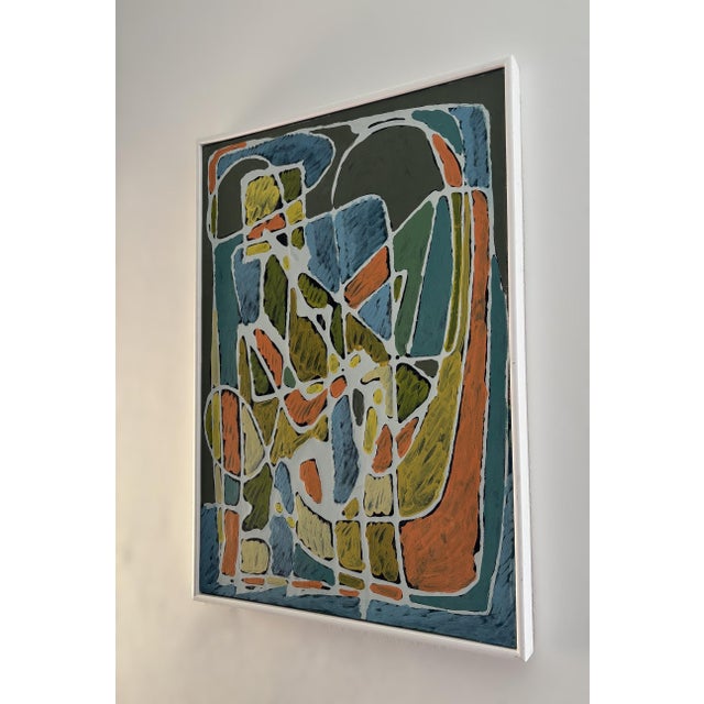 Acrylic painting by the Italian artist Francesco Magli, created in 1979. The artist's original handwritten signature,...