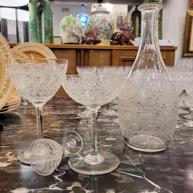 Glass Crystal Rohan Glasses from Baccarat, France, 1930s, Set of 41 For Sale - Image 7 of 18