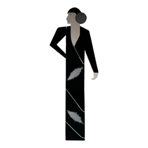 80's Vintage Art Deco-Inspired Woman Wall Sculpture