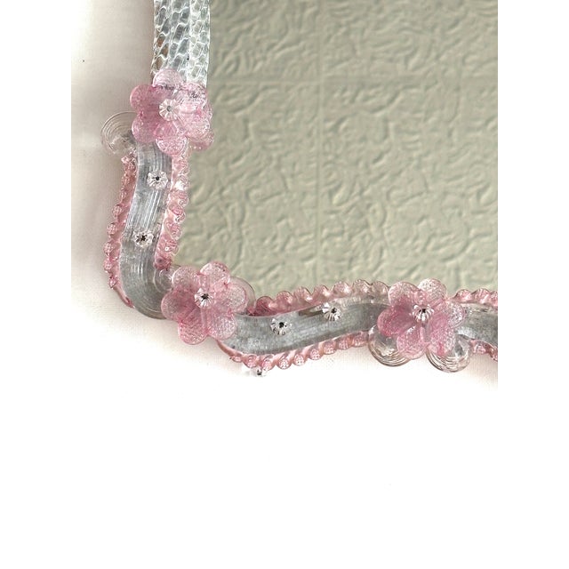 Murano Glass Floral Mirror, 1960s For Sale - Image 4 of 10