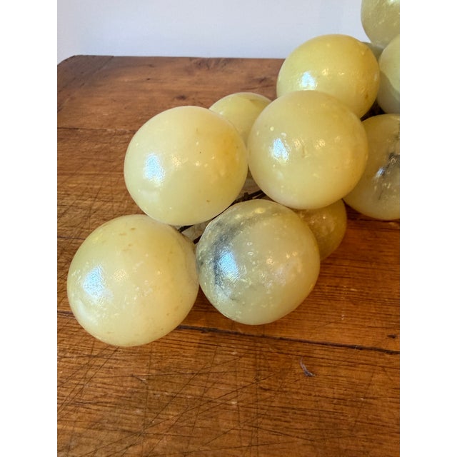 Vintage Italian Alabaster Grape Cluster, Extra Large, Wood/Vine Stem For Sale In Portland, OR - Image 6 of 13