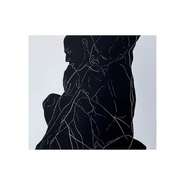 Beautiful, original linocut by a polish emerging artist. about the artwork: a powerful study of form and silhouette. This...