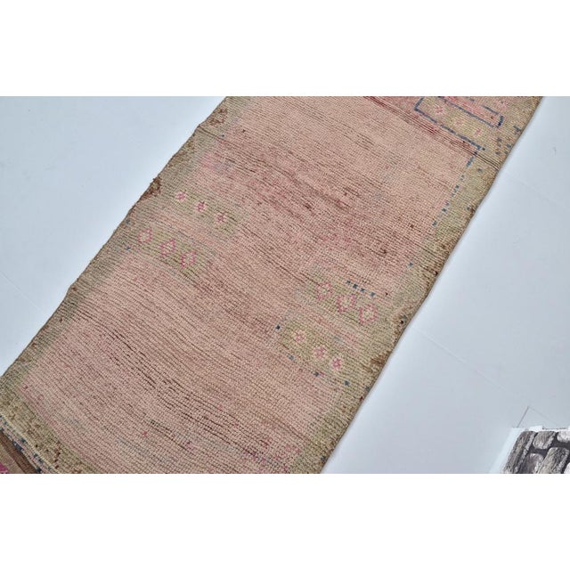 Boho Chic Turkish Corridor Long Handmade Wool Rug For Sale - Image 3 of 16