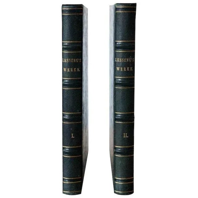 Animal Skin Mid 19th Century Sammtliche Werke by Gotthold Ephraim Lessing German Books - Set of 2 For Sale - Image 7 of 7