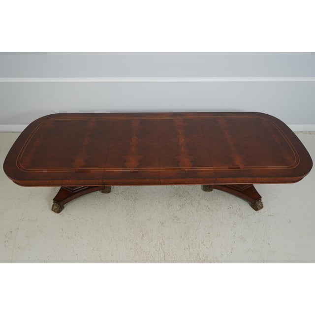 Maitland Smith Mahogany Inlaid Double Pedestal Dining Table For Sale - Image 14 of 18