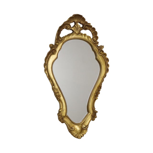 French Baroque Gold-Leaf Gilded Mirror with Crest For Sale - Image 6 of 15