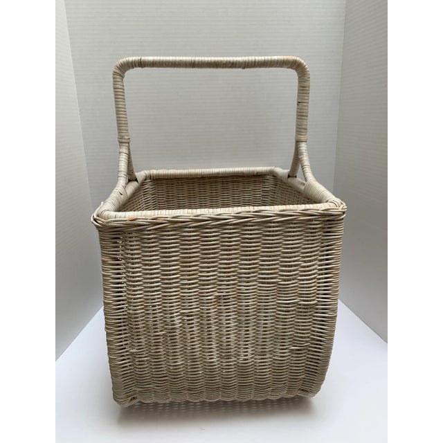 1970s Large Rustic Vintage Storage Decor Basket For Sale - Image 5 of 9