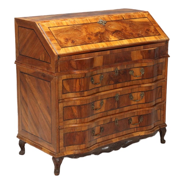 Baroque Walnut Drop-Leaf Cabinet For Sale