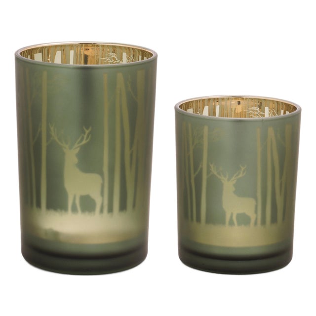 Mossy Oak Deer Candle Holder (Set of 2) For Sale