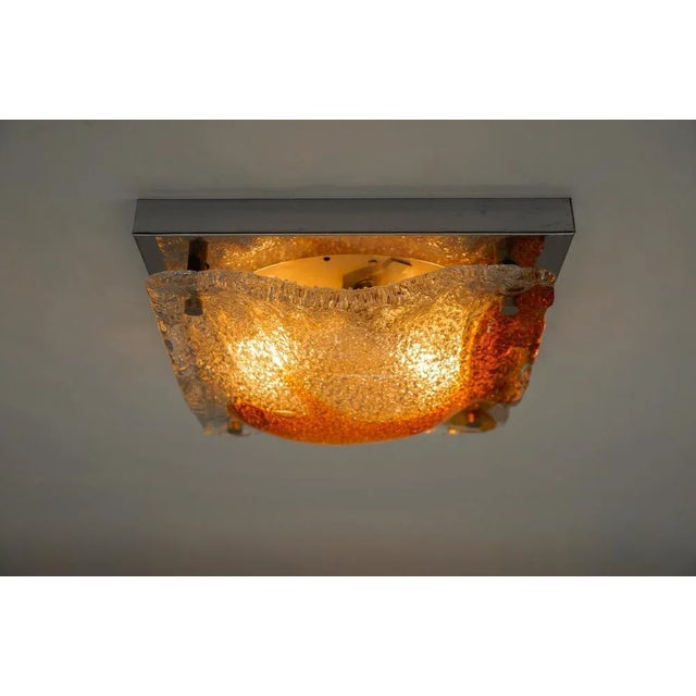 Orange Murano Glass Flush Mount Sconce, Italy, 1960s For Sale - Image 6 of 11
