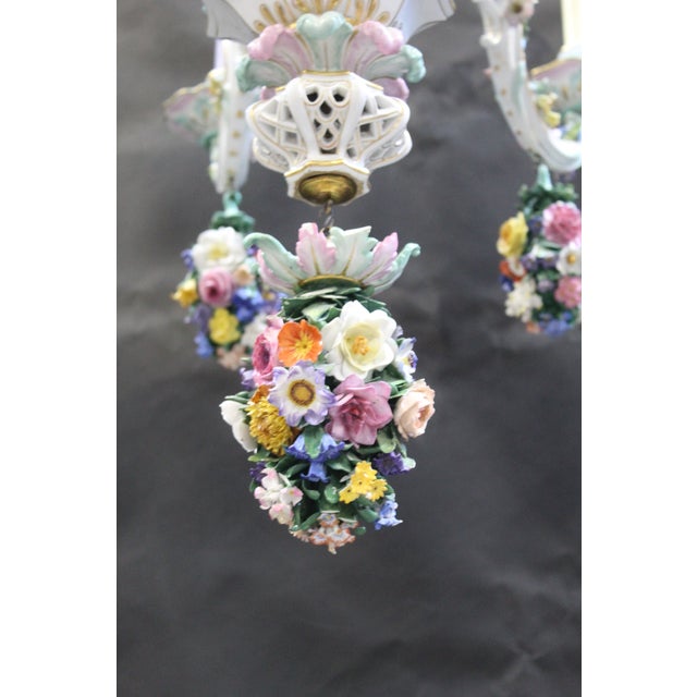 Rococo Porcelain Chandelier from Meissen, 1886 For Sale - Image 4 of 17