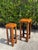 Contemporary Vintage Graduated Bamboo & Rattan Pedestal Plant Stands, Pair For Sale - Image 3 of 10