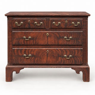 18th Century Georgian Primitive Grain Painted Chest of Drawers, C. 1760 For Sale