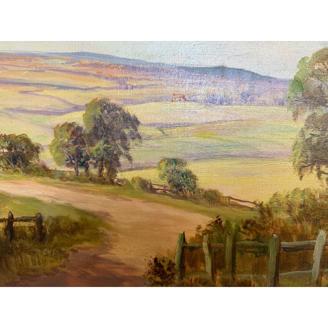 Robert Towers (British, 20c) Large Oil Painting English Cottage Landscape Framed For Sale - Image 10 of 10