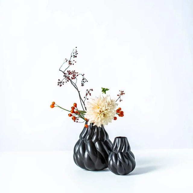 Small Black Eda Vase by Lisa Hilland for Mylhta, in New conditions. Designed from 2000