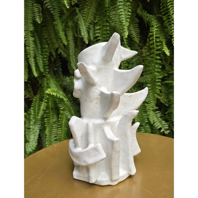 Contemporary Cubist Sculpture Ceramic Vase by Diane Grant For Sale - Image 9 of 10