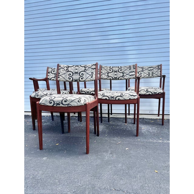 Mid-Century Modern Mid Century Scandinavian Modern Dining Chairs With Four Armchairs and Two Side Chairs | by Scandinavian Woodworks For Sale - Image 3 of 18