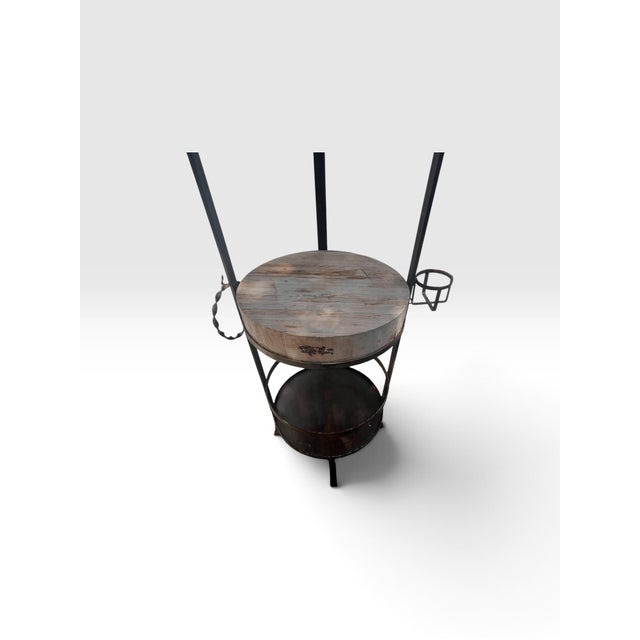 Wine 1980s Signed Phyllis Morris Beverly Hills Monumental Wrought Iron Wine & Cheese Stand, 83” For Sale - Image 8 of 11