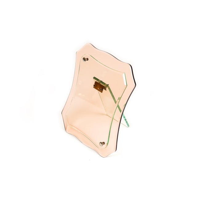 1960s Mid-Century Pink Glass Picture Frame from Cristal Arte, Italy, 1960s For Sale - Image 5 of 14