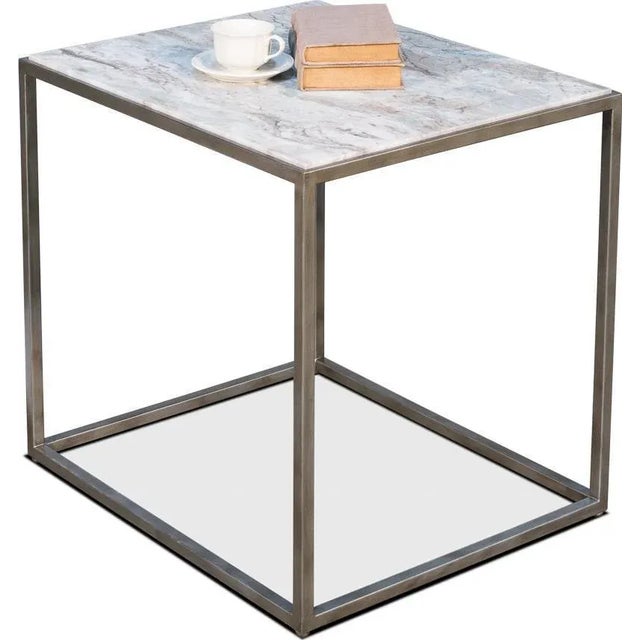 Overall measurements (inches) 26H x 22W x 22D Overall Condition is New. Material(s): Marble, Iron. Style: Contemporary....