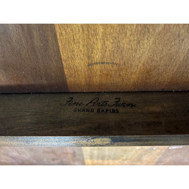 Vintage Leather Top Game & Card Dining Table by Fine Arts Furniture Co. For Sale - Image 10 of 10