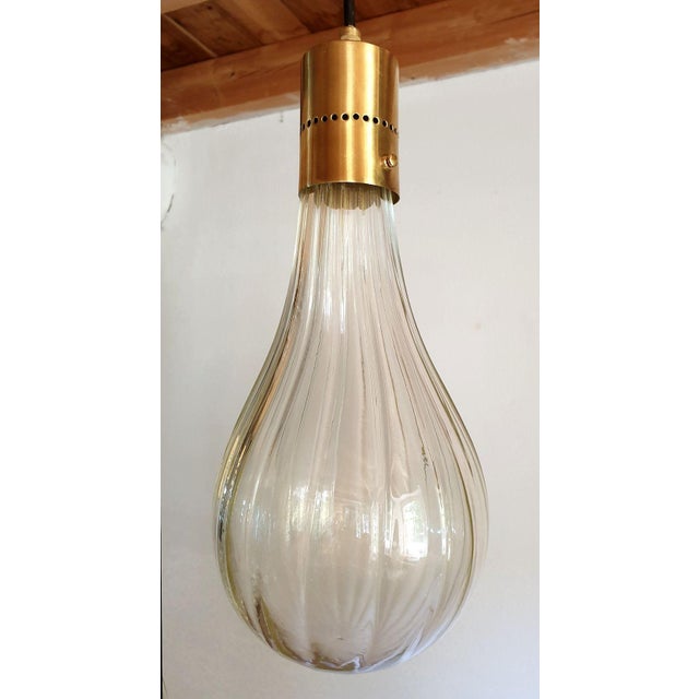 1970s Atttributed to Mazzega Murano Glass Pendant Chandelier For Sale - Image 11 of 13