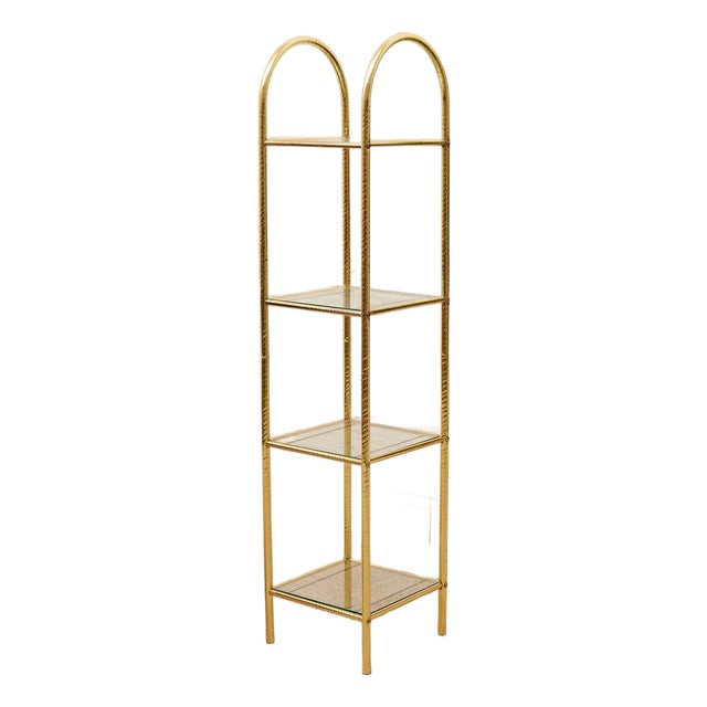 Gold Hollywood Regency Shelf For Sale