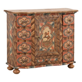 19th Century Austrian Original Hand-Painted Cabinet Chest of Drawers For Sale