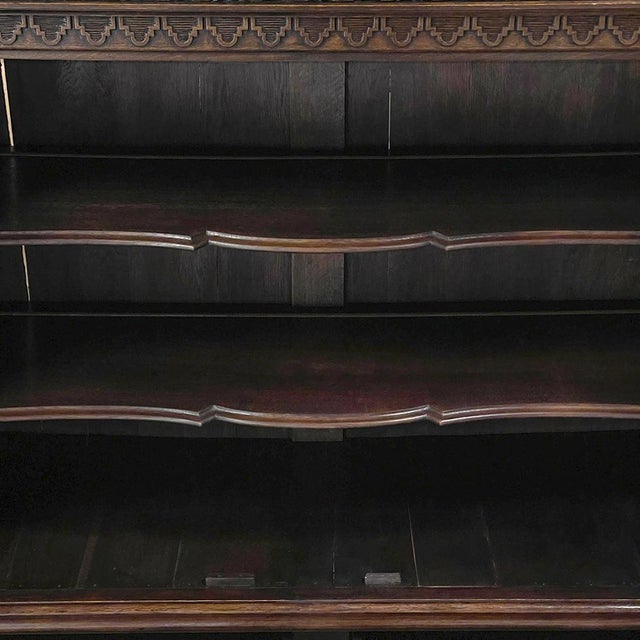 Wood 18th Century French Régence Carved Oak Bookcase ~ Bibliothèque For Sale - Image 7 of 18