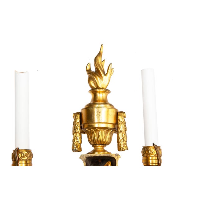 19th Century French Louis XVI Style Two-Light Wall Sconces Candelabra - a Pair For Sale - Image 14 of 14
