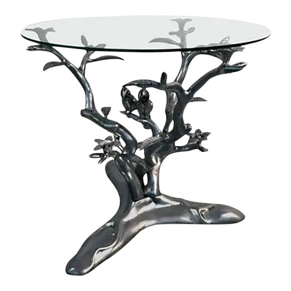 Giacometti Style Parrots Amongst Flowering Tree Table For Sale