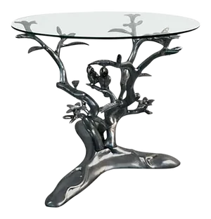 Giacometti Style Parrots Amongst Flowering Tree Table