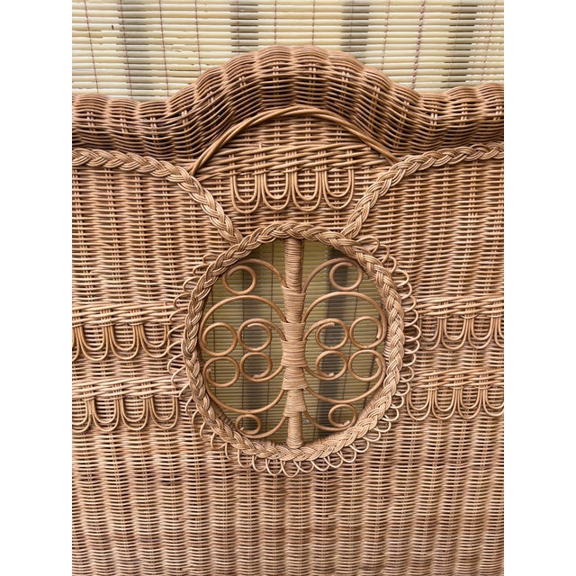 Taupe Polo Ralph Lauren Boho Coastal Style Wicker King Size Bed Headboard. Circa 1990s For Sale - Image 8 of 18