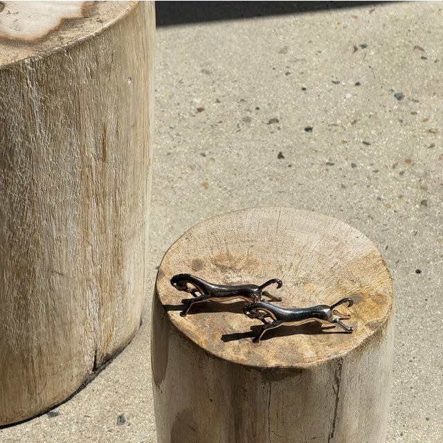 Small Side Table in Speckled White and Beige Petrified Wood, 1980s For Sale - Image 15 of 18