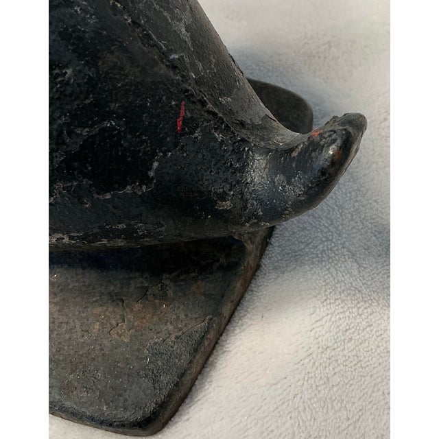 1920s Virginia Metal Crafters Solid Cast Iron Duck, Naughty Duck Doorstop Garden Ornament For Sale - Image 9 of 12