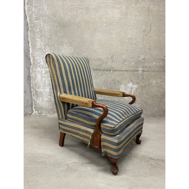 Rustic European Vintage Open Arm Host/Library Chair For Sale - Image 3 of 12