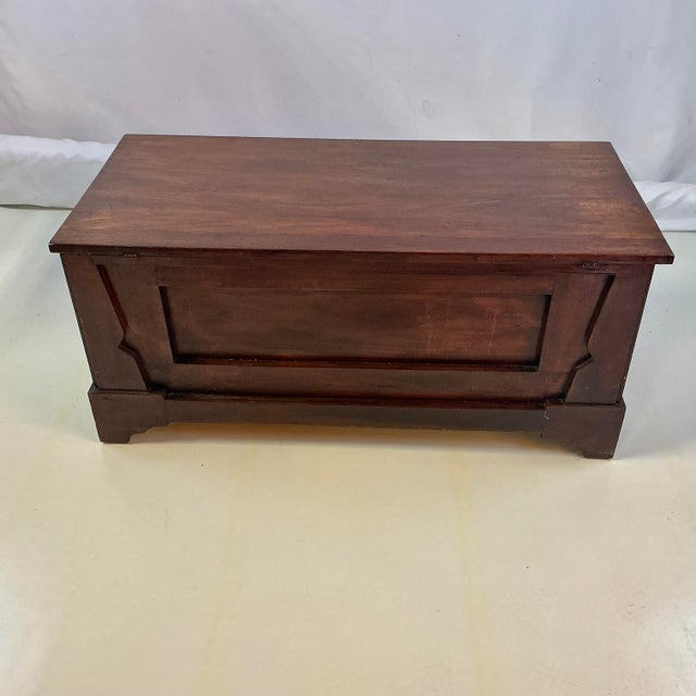 Early 20th C Antique Folk Art Mission Walnut Storage Blanket Chest, Hand Crafted. For Sale - Image 10 of 15