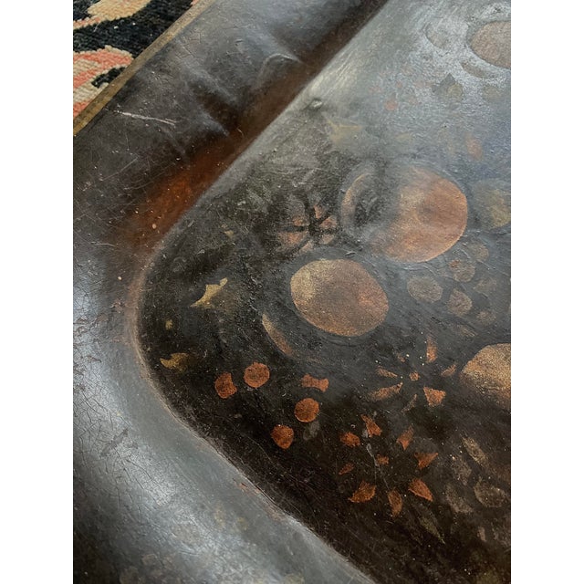 19th Century French Hand-Painted Tole Tray For Sale - Image 4 of 10