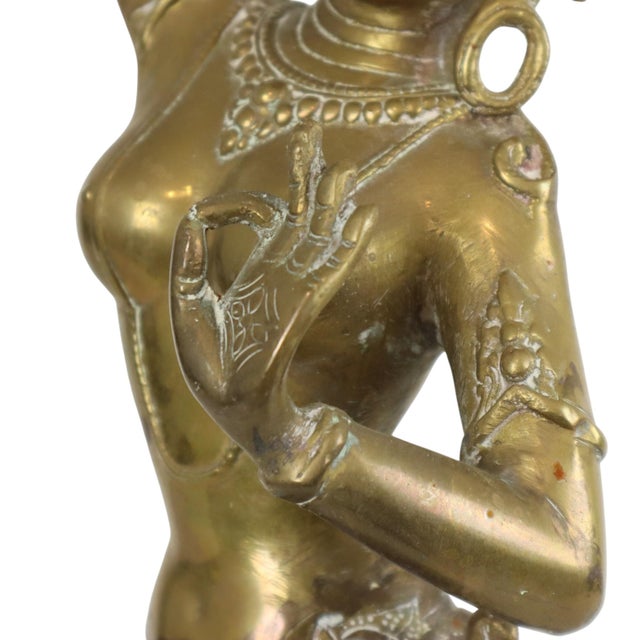 Large Brass Sculpture of Mayadevi, 1950s For Sale - Image 9 of 15