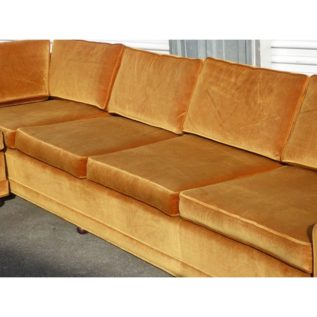 Mid Century Modern Orange Velvet Sectional Sofa Chairish