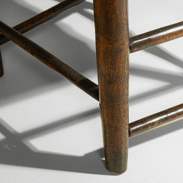 19th Century English Yorkshire Oak Spindle-Back Armchair For Sale - Image 13 of 18