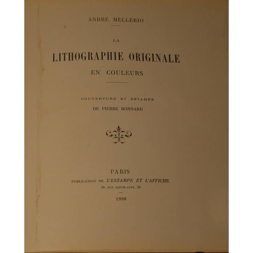 Circulation: 1000 Format: In-8° Pages: 43 Publisher: L’Estampe et l’Affiche, Paris Original lithographs as cover (3...