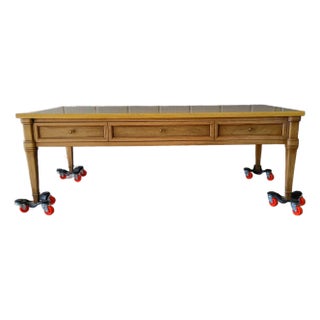 1956 Drexel Pecan Coffee Table For Sale