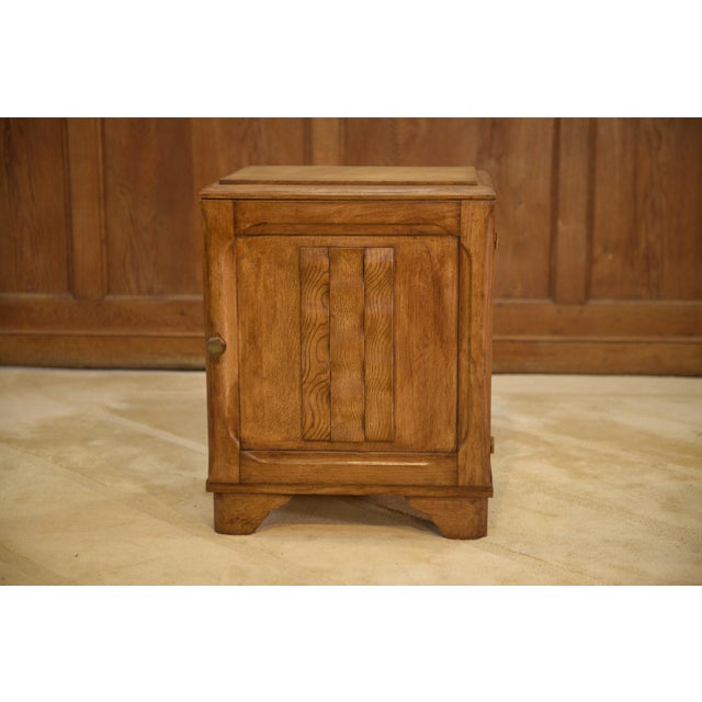 Brutalist Oak Bedside Table, 1950s For Sale - Image 9 of 10